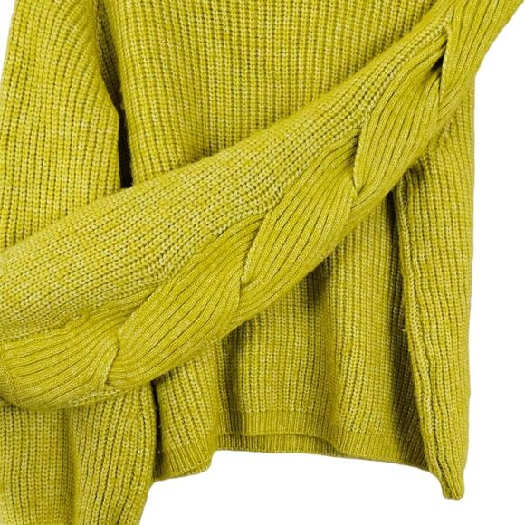 Cobble Lane Yellow Chunky Knit Wool Blend Sweater womens size medium - Picture 3 of 5